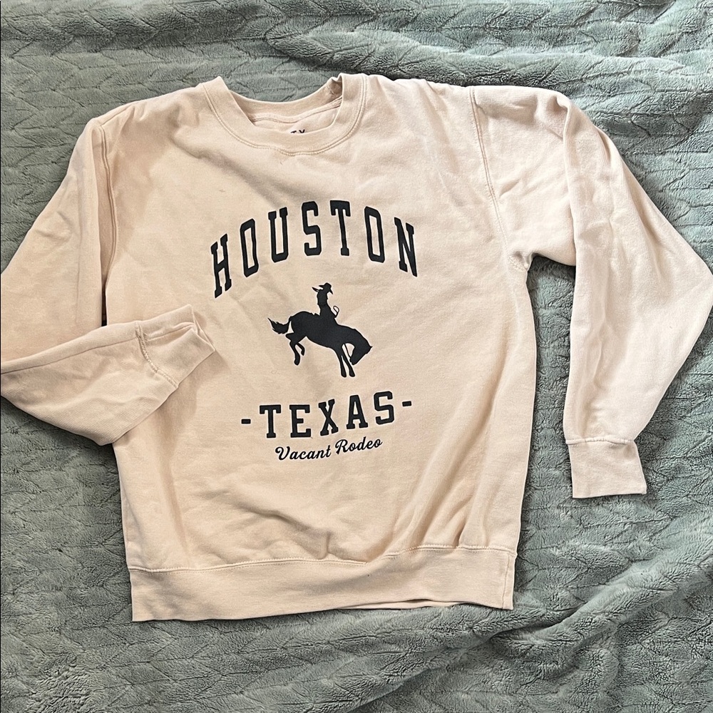 Houston Texas Crewneck Sweatshirt - Light Pink